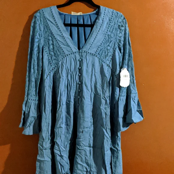 Altar'd State | Dresses | Brand New With Tags Altard State Boho Button Up Dusty  Blue Dress Size Large | Poshmark